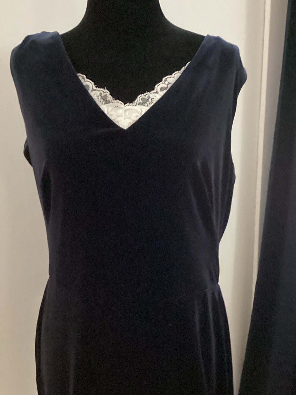 Ralph Lauren Navy Velvet V-Neck Dress